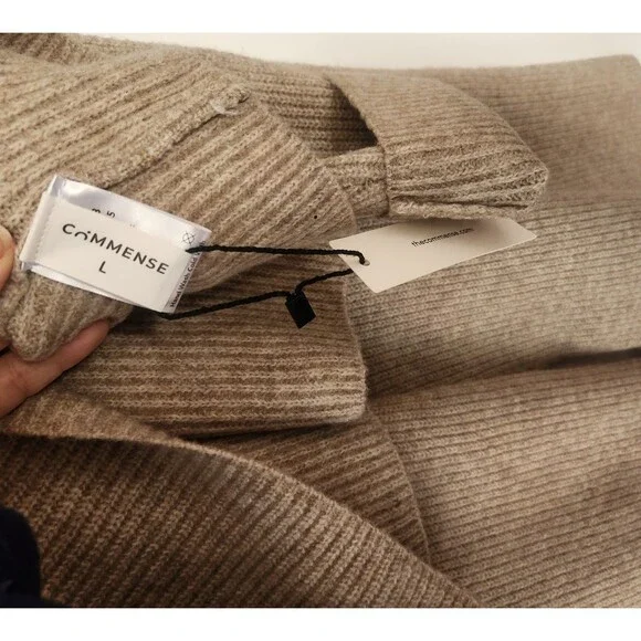 NWT Commense Knit Sweater Pants Two Piece Set Lounge 1/4 Zip Wool blend-Large - Picture 7 of 8